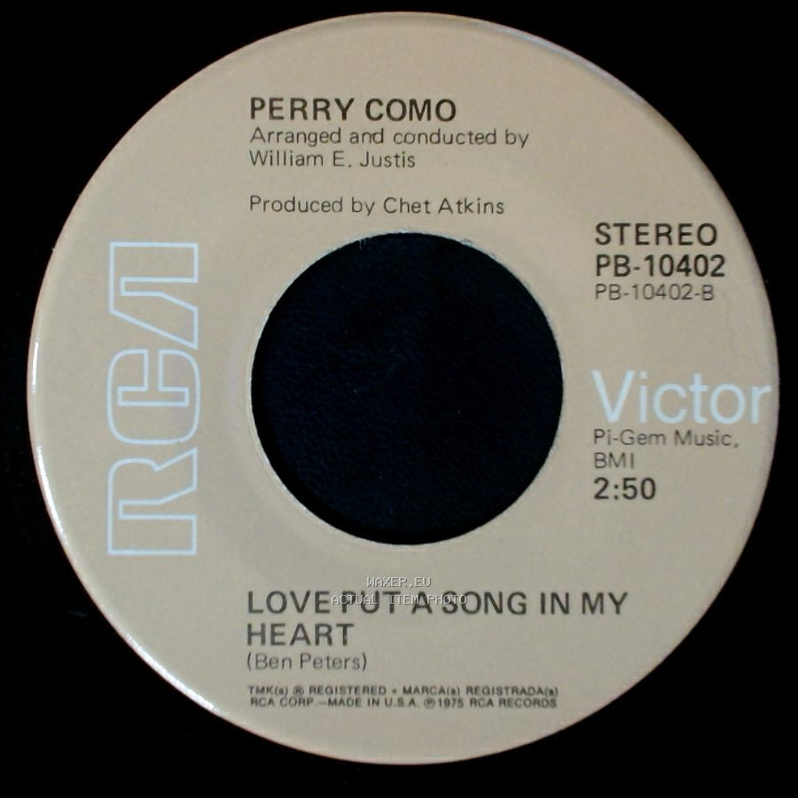 Perry Como - Love Put A Song In My Heart / Just Out Of Reach side A