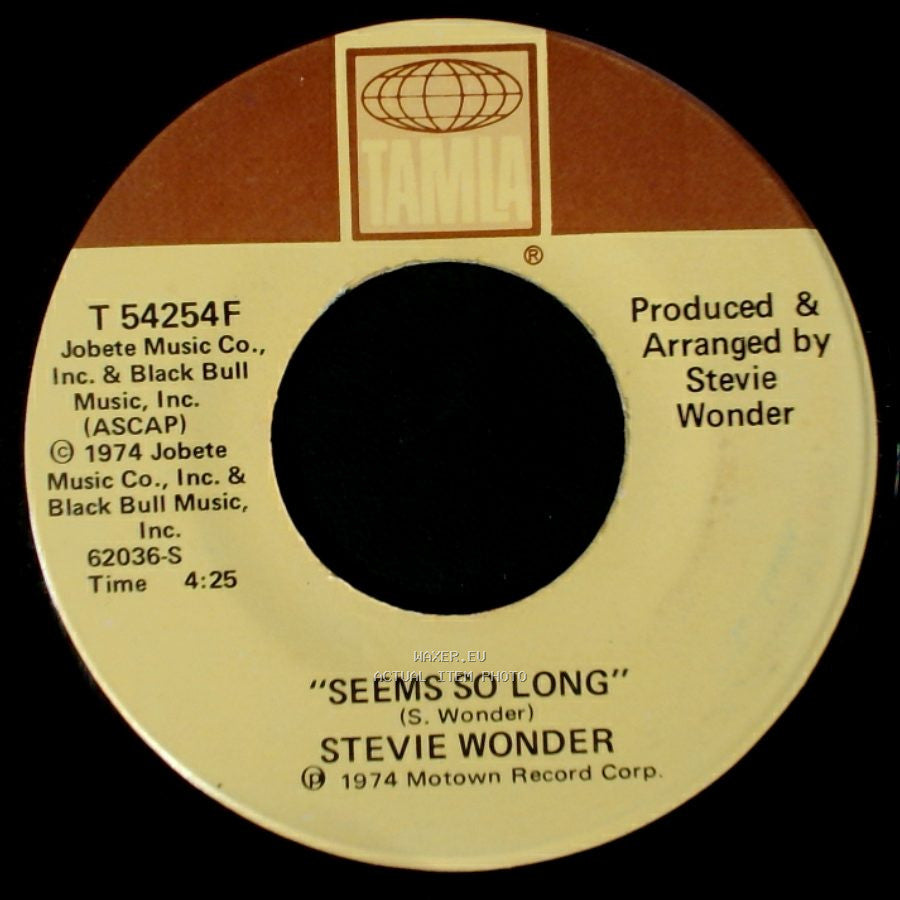 Stevie Wonder - Boogie On Reggae Woman / Seems So Long side B
