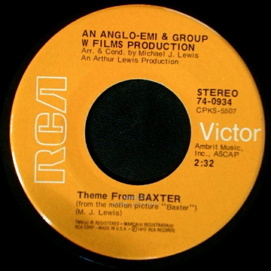 Michael J. Lewis - The Lobster Quadrille / Theme From Baxter side B
