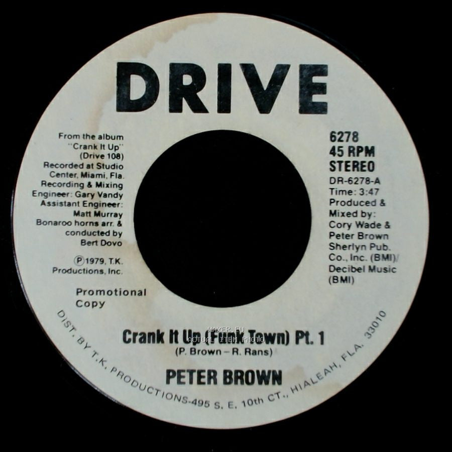 Peter Brown - Crank It Up (Funk Town) Pt. 1 / Crank It Up (Funk Town) Pt. 1 side B