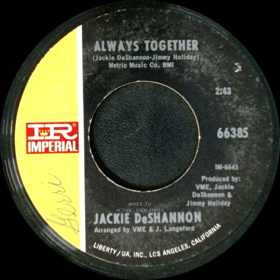 Jackie Deshannon - Always Together / Put A Little Love In Your Heart side A