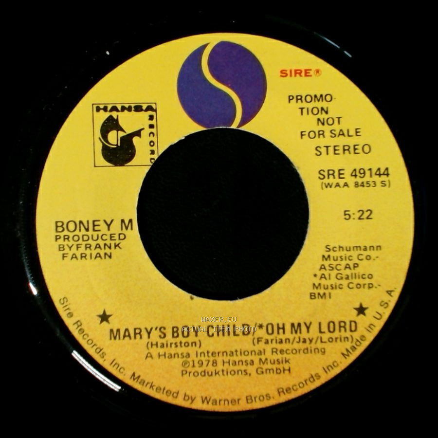 Boney M - Mary's Boy Child/*Oh My Lord / He Was A Steppenwolf side A