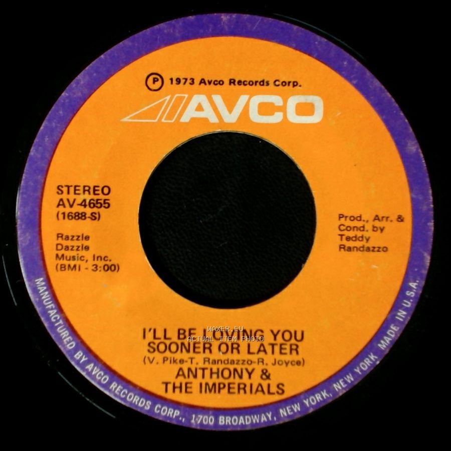 Anthony & The Imperials - Young Girl / I'll Be Loving You Sooner Or Later side B