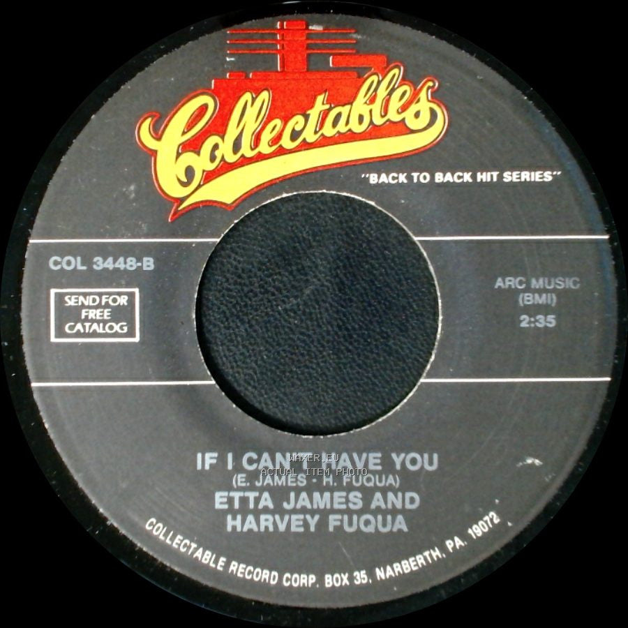 Etta James And Harvey Fuqua - My Heart Cries / If I Can't Have You side B