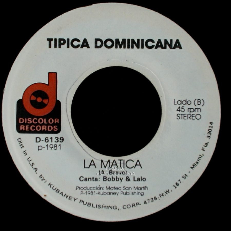 Tipica Dominicana - Cachita / La Matica side B