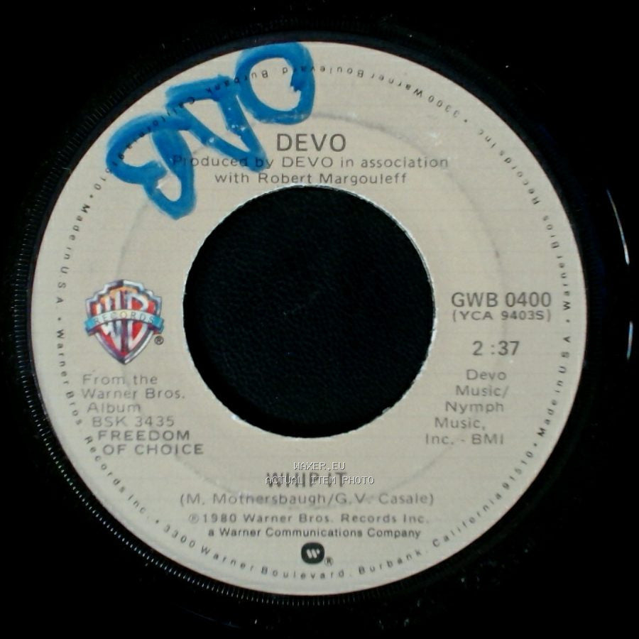 Devo - Girl U Want / Whip It side B