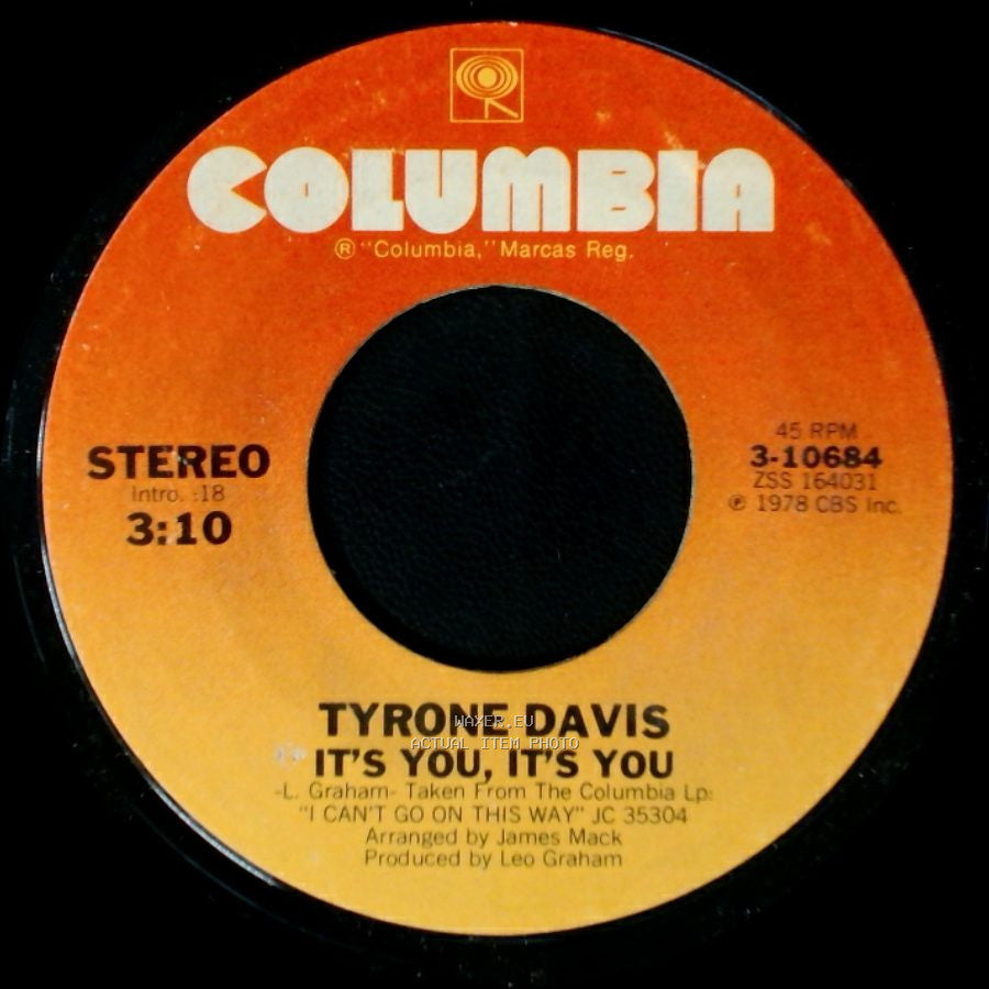 Tyrone Davis - Get On Up (Disco) / It's You, It's You side B