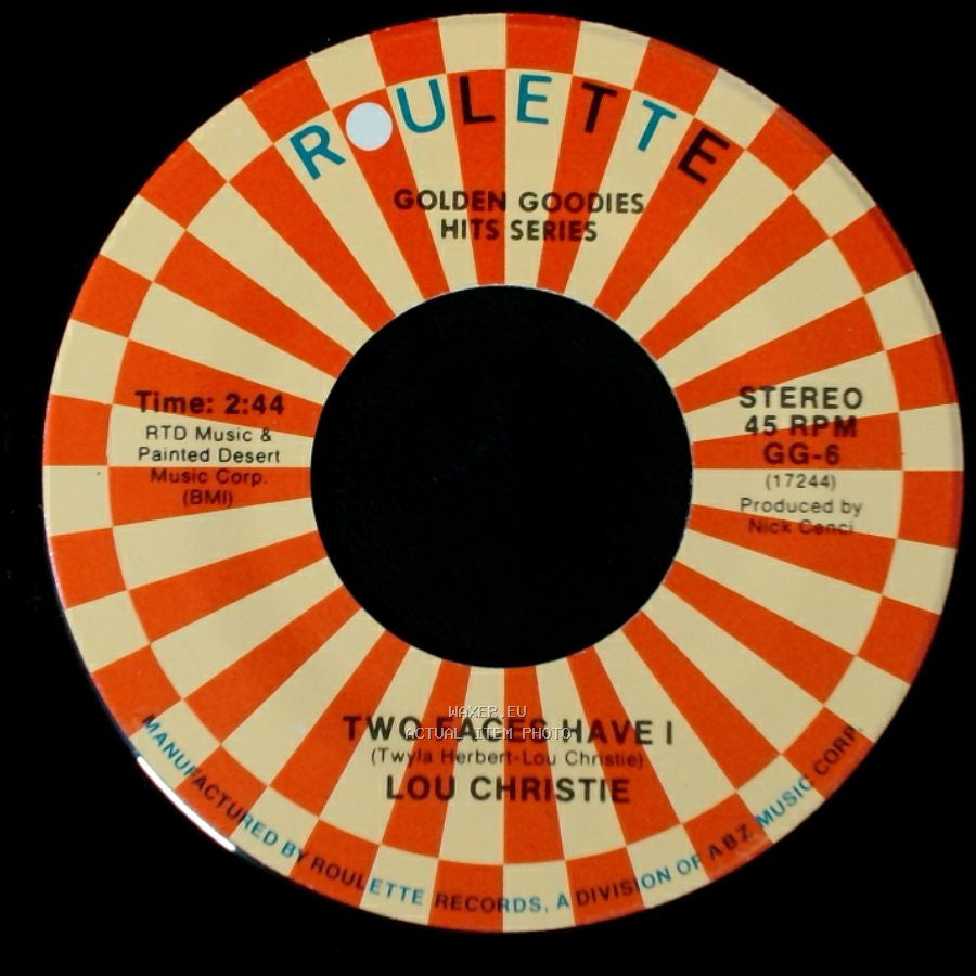 Lou Christie - The Gypsy Cried / Two Faces Have I side B