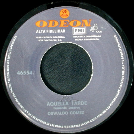 Oswaldo Gomez - Cuando Muere La Noche / Aquella Tarde side B