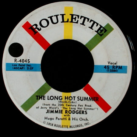 Jimmie Rodgers - Oh Oh, I'm Falling In Love Again / The Long Hot Summer side B