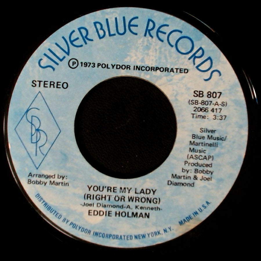 Eddie Holman - You're My Lady (Right Or Wrong) - Part Ii / You're My Lady (Right Or Wrong) side B