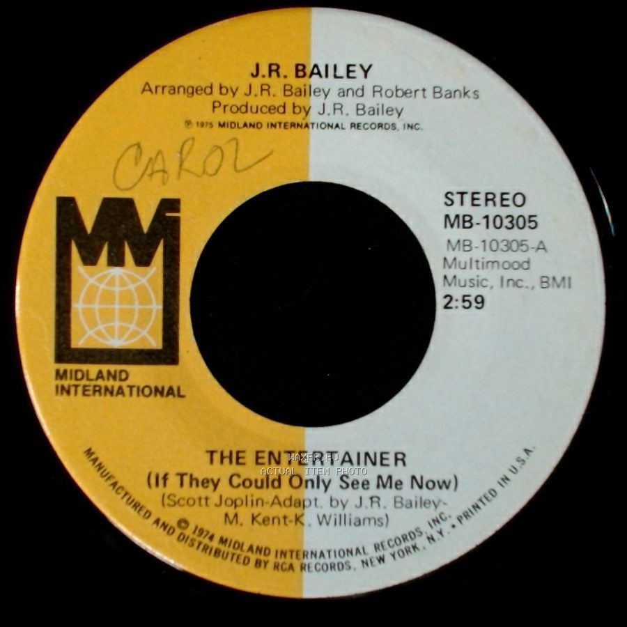 J.R. Bailey - The Entertainer (If They Could Only See Me Now) / You Pass My Love (Like A Moving Train) side A