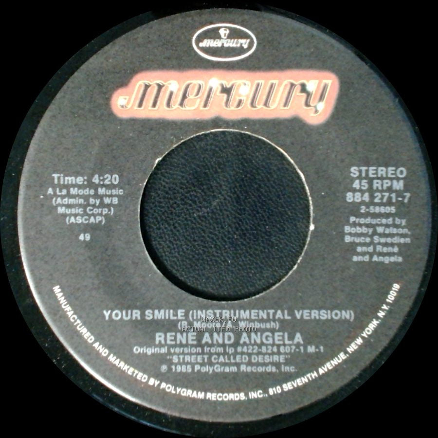 Rene And Angela - Your Smile (Instrumental Version) / Your Smile side A