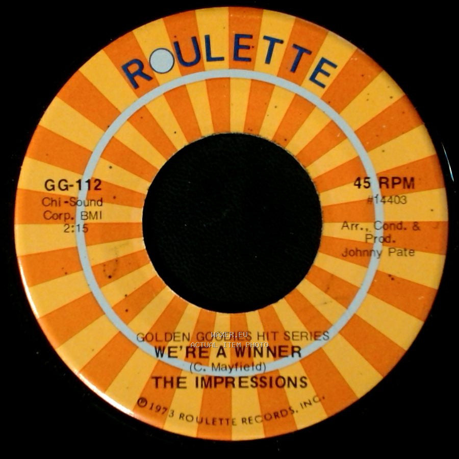 The Impressions - Keep On Pushing / We're A Winner side B
