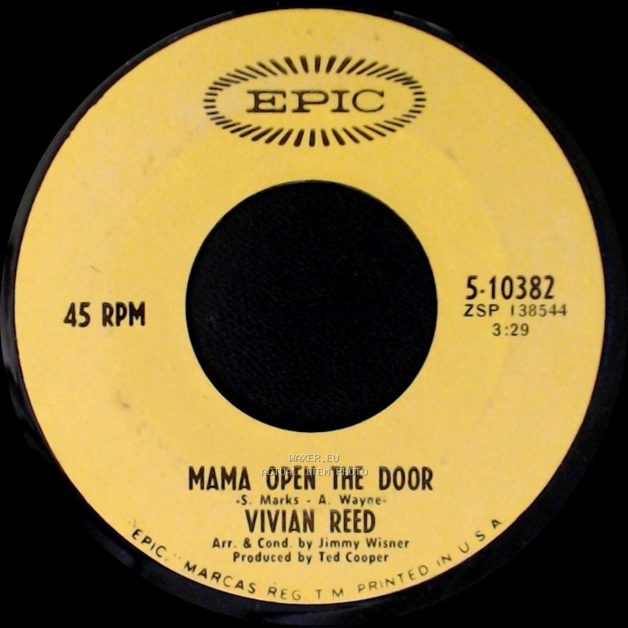 Vivian Reed - Mama Open The Door / Medley - You've Lost That Lovin' Feeling / (You're My) Soul And Inspiration side A