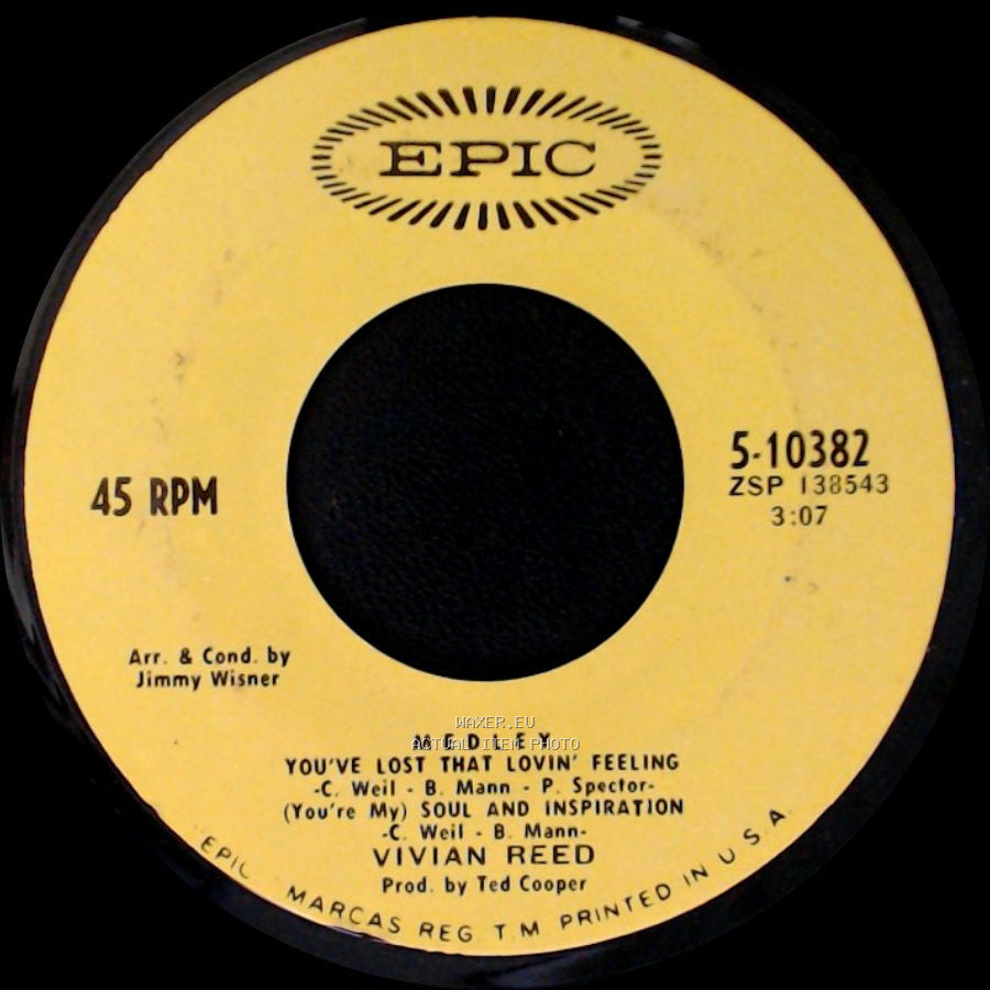 Vivian Reed - Mama Open The Door / Medley - You've Lost That Lovin' Feeling / (You're My) Soul And Inspiration side B
