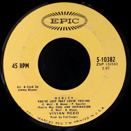 Vivian Reed - Mama Open The Door / Medley - You've Lost That Lovin' Feeling / (You're My) Soul And Inspiration side B