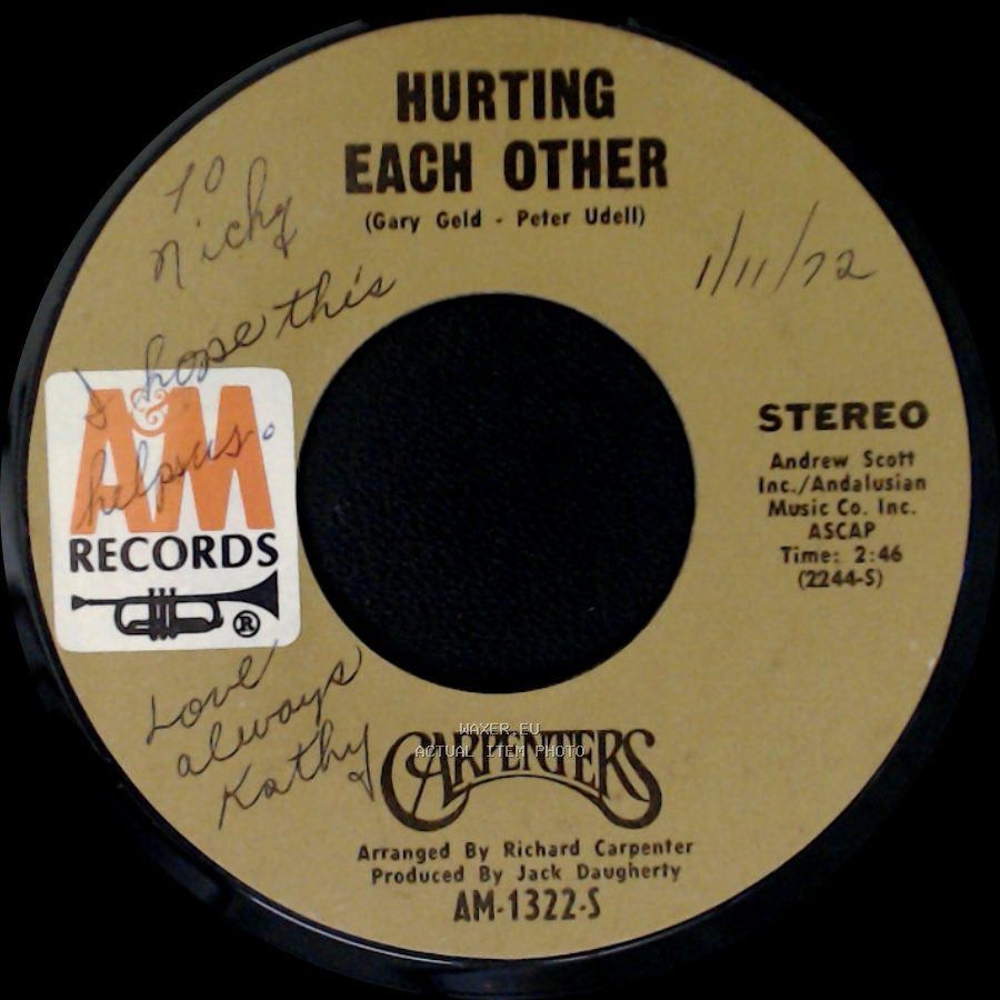 Carpenters - Maybe It's You / Hurting Each Other side B