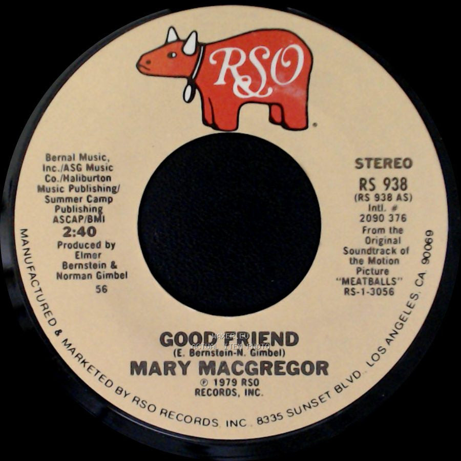 Mary Macgregor - Rudy And Tripper (Instrumental) / Good Friend side B