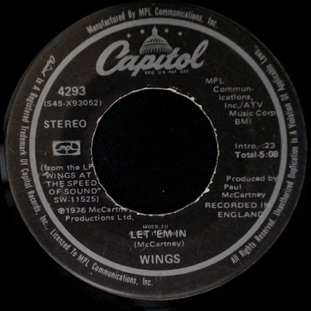 Wings - Let 'em In / Beware My Love side A