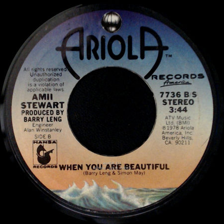 Amii Stewart - Knock On Wood / When You Are Beautiful side B