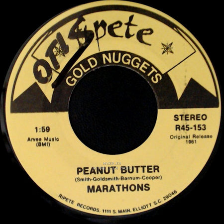 Troy Shondell / Marathons - This Time / Peanut Butter side B