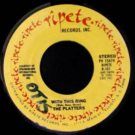 The Platters - Washed Ashore / With This Ring side B
