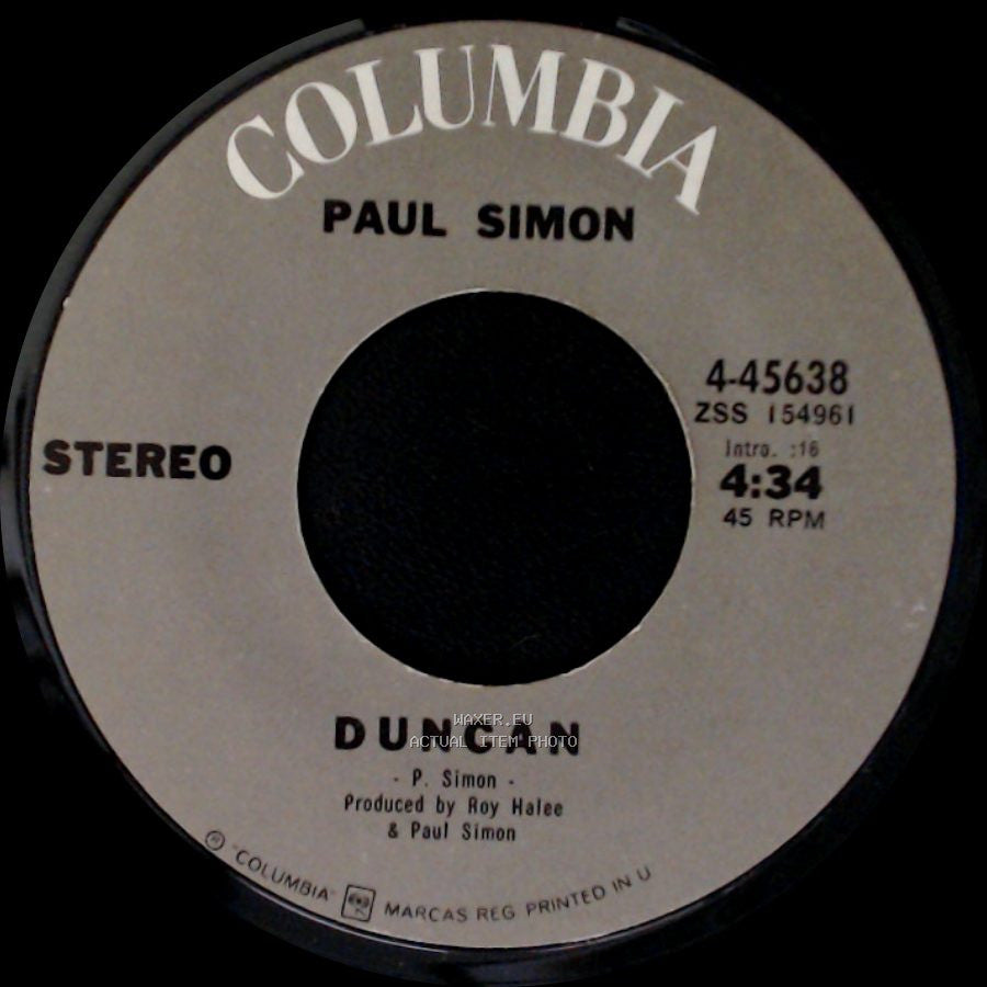 Paul Simon - Run That Body Down / Duncan side B