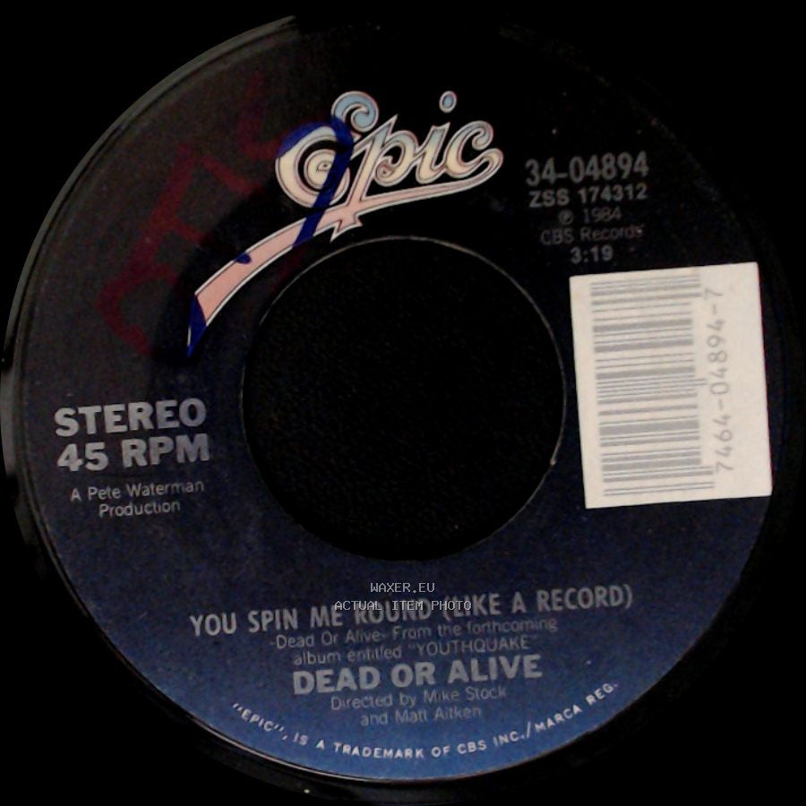 Dead Or Alive - Misty Circles / You Spin Me Round (Like A Record) side B