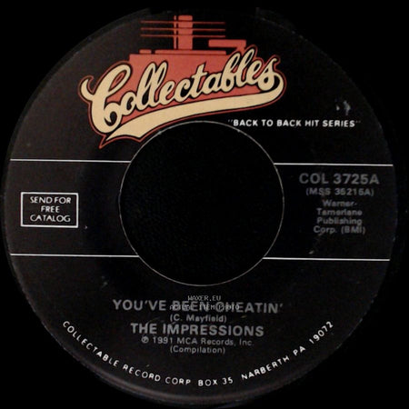 The Impressions - Never Let Me Go / You've Been Cheatin' side B