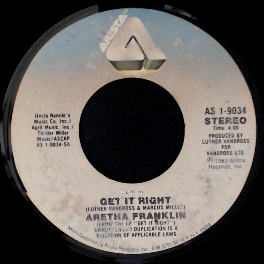 Aretha Franklin - Get It Right / Giving In side A