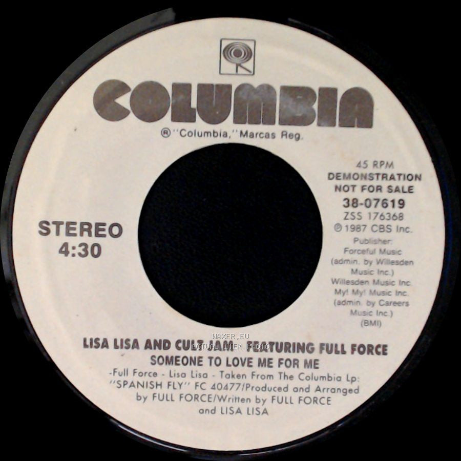 Lisa Lisa And Cult Jam Featuring Full Force - Someone To Love Me For Me / Someone To Love Me For Me side A