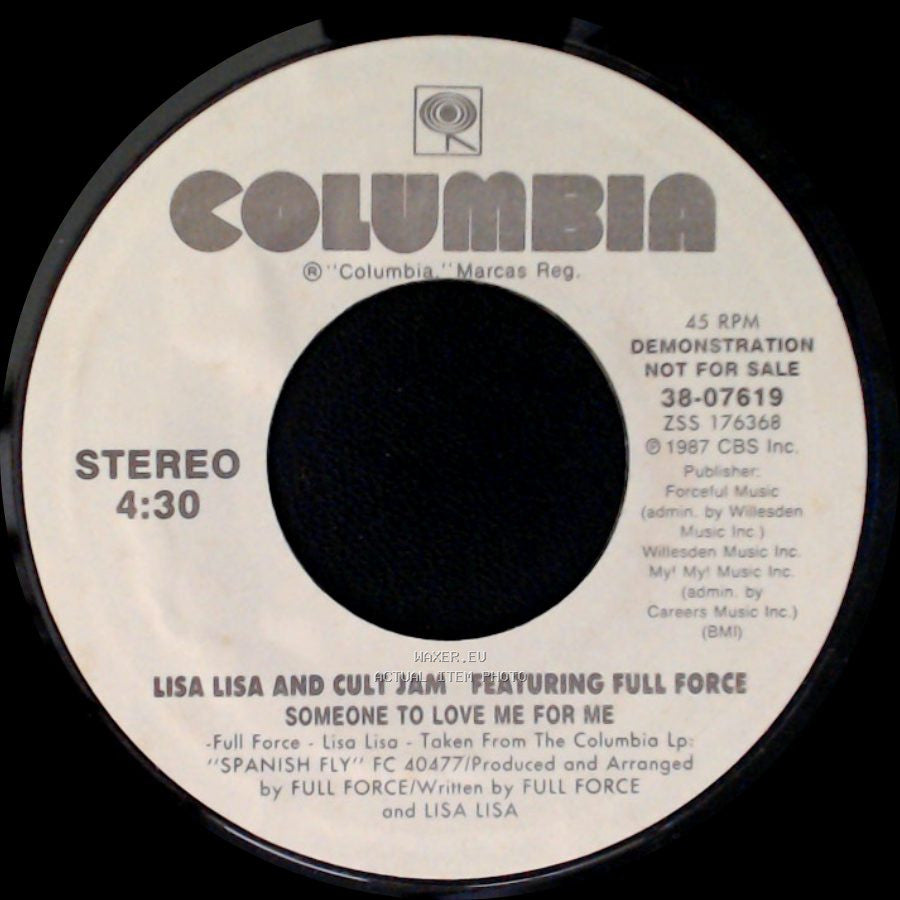 Lisa Lisa And Cult Jam Featuring Full Force - Someone To Love Me For Me / Someone To Love Me For Me side B