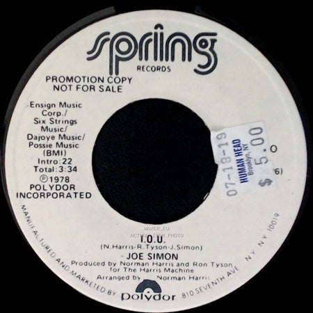 Joe Simon - I.O.U. / I.O.U. side B