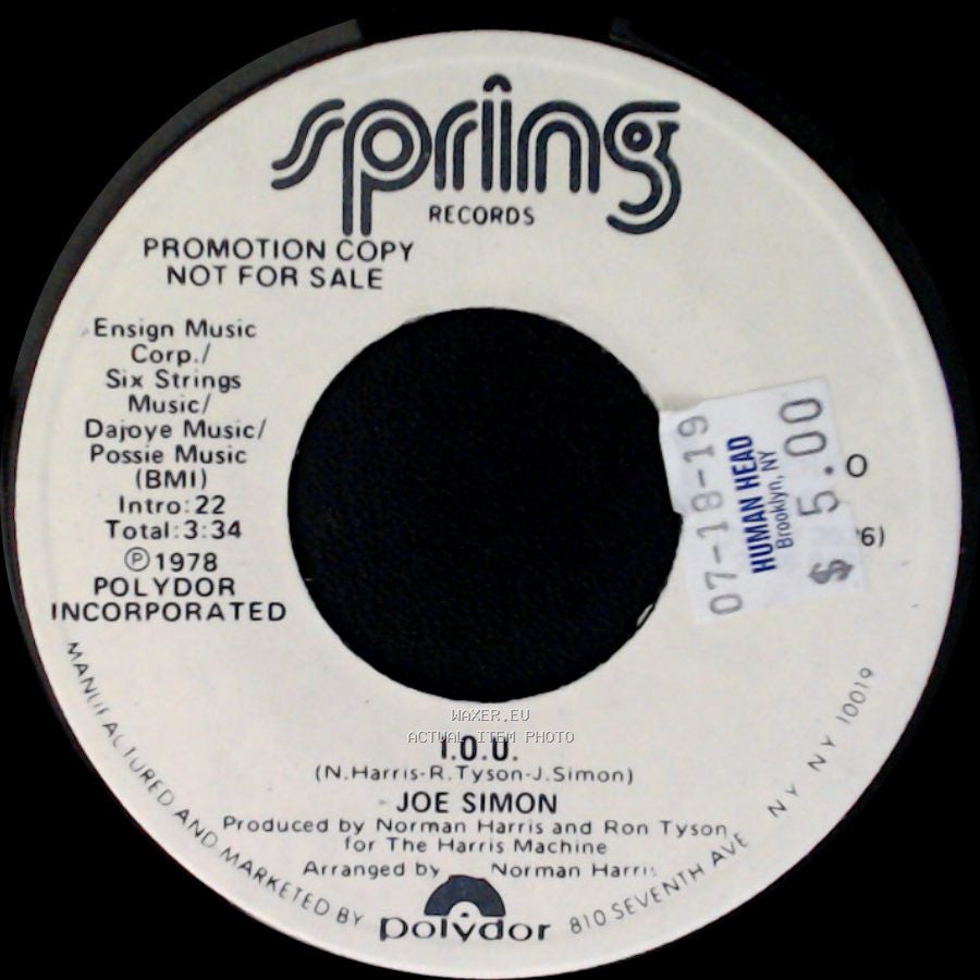 Joe Simon - I.O.U. / I.O.U. side B