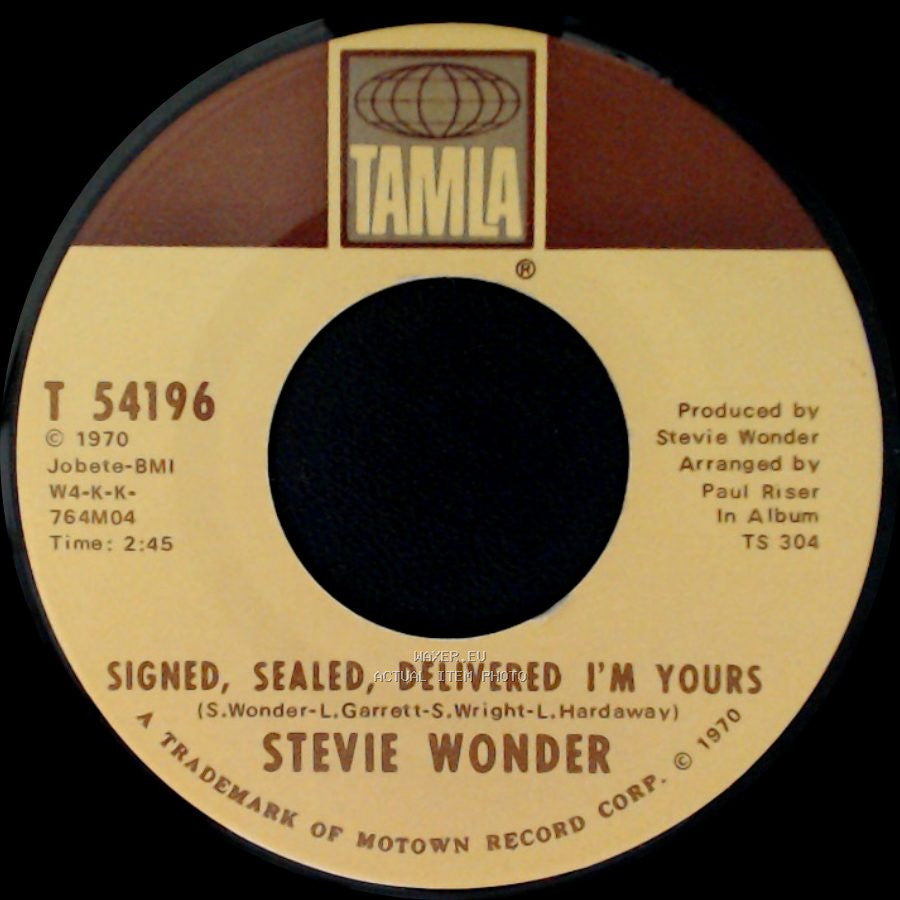 Stevie Wonder - I'm More Than Happy (I'm Satisfied) / Signed, Sealed, Delivered I'm Yours side B