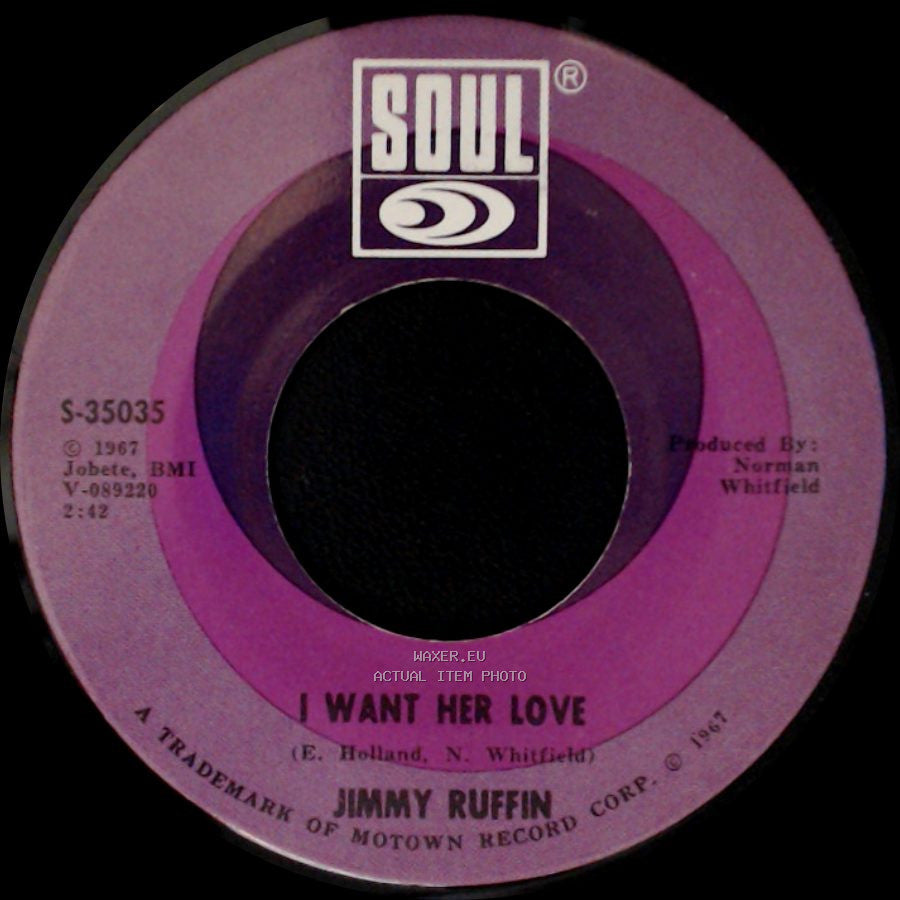 Jimmy Ruffin - I Want Her Love / Don't You Miss Me A Little Bit Baby side A