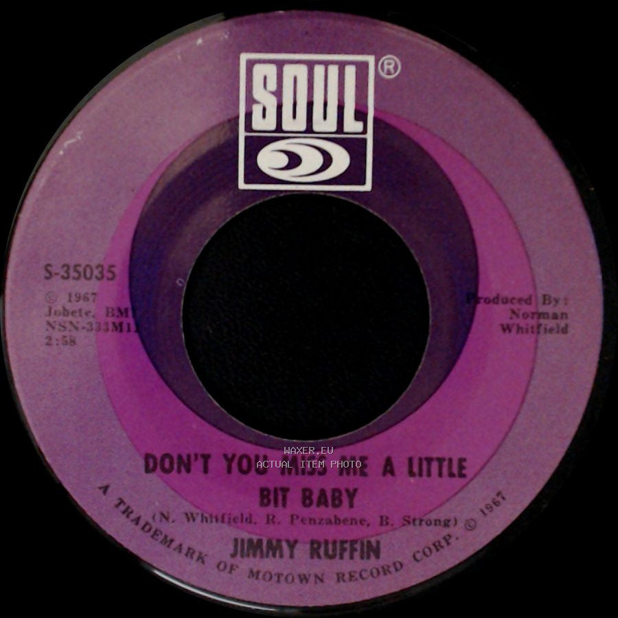 Jimmy Ruffin - I Want Her Love / Don't You Miss Me A Little Bit Baby side B