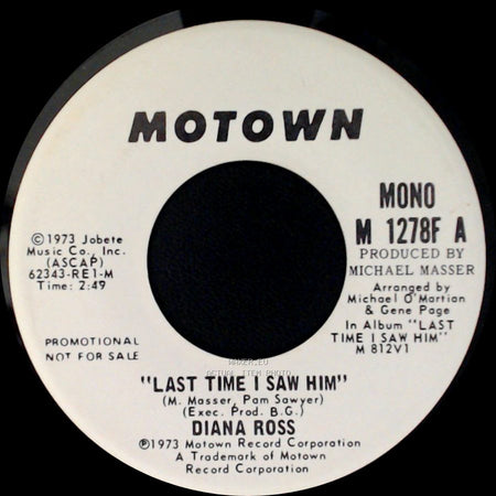 Diana Ross - Last Time I Saw Him / Last Time I Saw Him side A