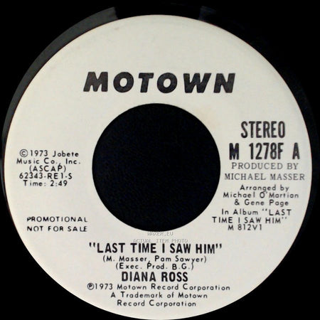 Diana Ross - Last Time I Saw Him / Last Time I Saw Him side B