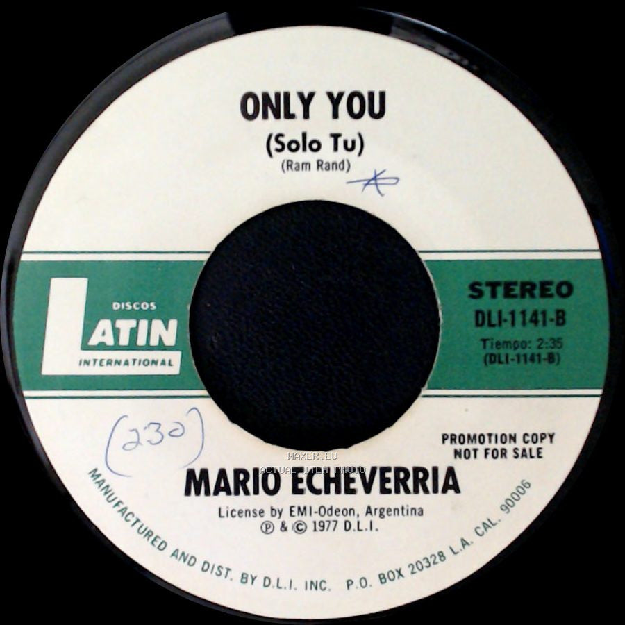 Mario Echeverria - Para Bien O Para Mal (Hoy Me Toca Reir) / Only You (Solo Tu) side B
