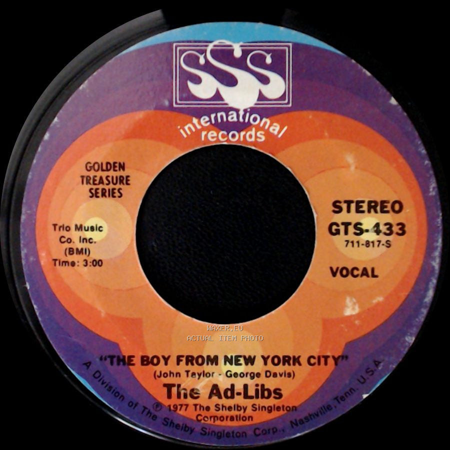 The Ad-Libs - He Ain't No Angel / The Boy From New York City side B