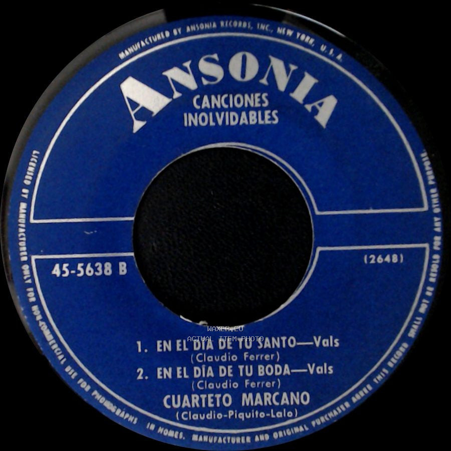 Cuarteto Marcano - En Tu Cumpleaños / En El Día De Tu Santo / En El Día De Tu Boda side B
