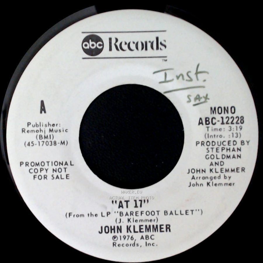 John Klemmer - At 17 / At 17 side A