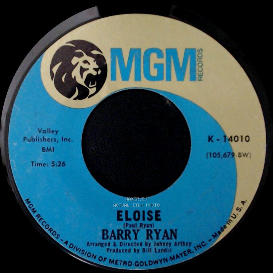 Barry Ryan - Love, I Almost Found You / Eloise side B