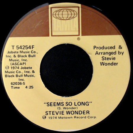 Stevie Wonder - Boogie On Reggae Woman / Seems So Long side B