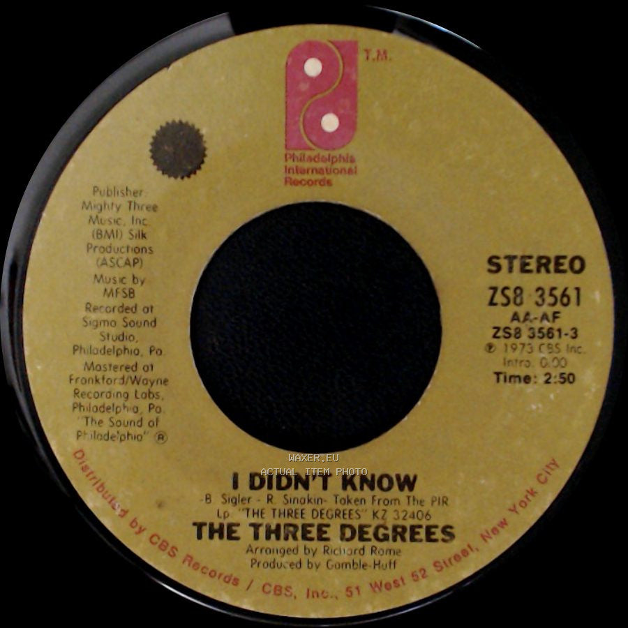 The Three Degrees - Dirty Ol' Man / I Didn't Know side B
