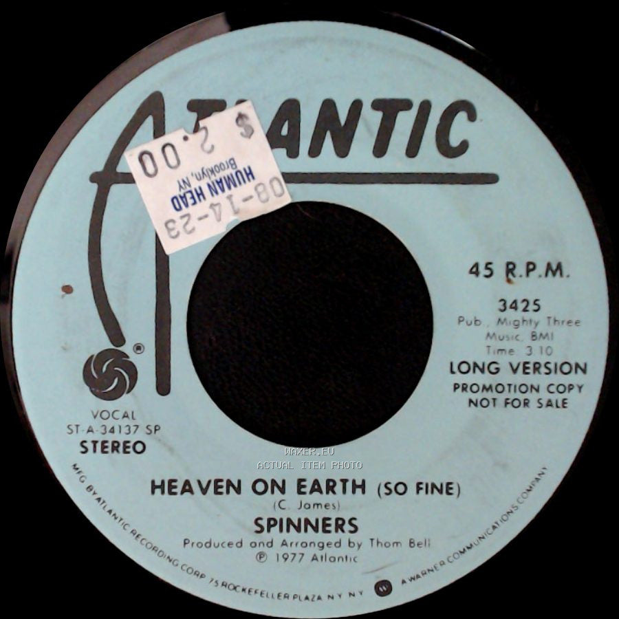 Spinners - Heaven On Earth (So Fine) / Heaven On Earth (So Fine) side B