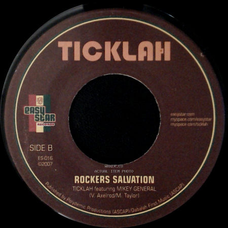 Ticklah Featuring Mikey General - Rescue Me / Rockers Salvation side B