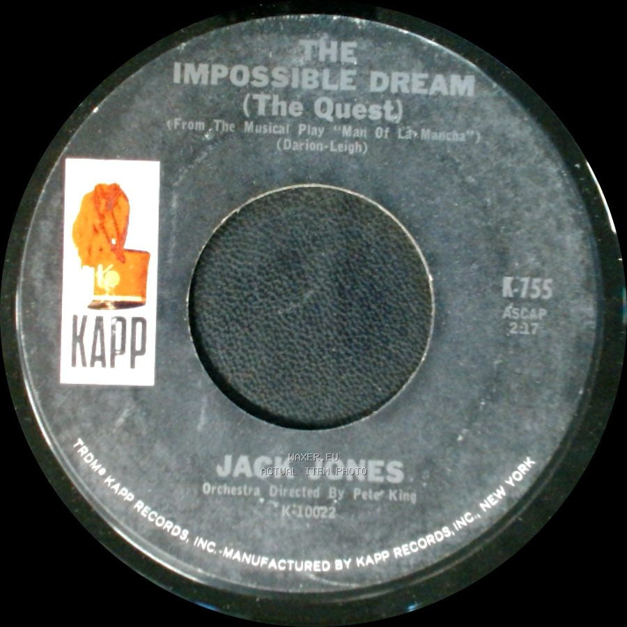 Jack Jones - Strangers In The Night / The Impossible Dream (The Quest) side B